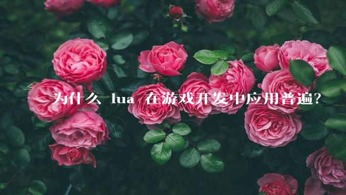 为什么 lua 在游戏开发中应用普遍？